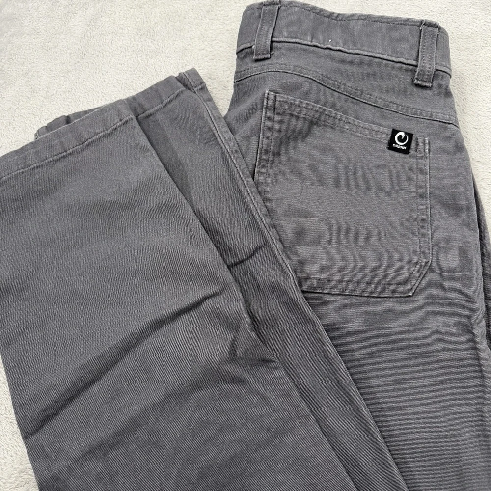 Origin Jeans Mens 34x34 Gray Striaght Fit Stretch Waist Denim Pants Made In USA